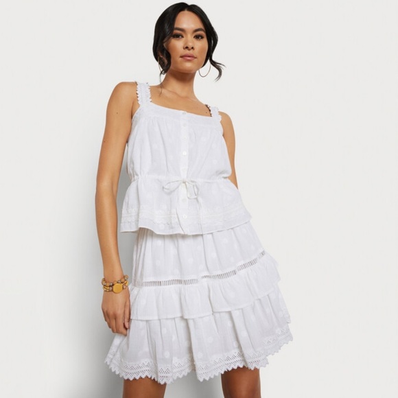 Sam Edelman White Lace Trim Blouse - Picture 4 of 8